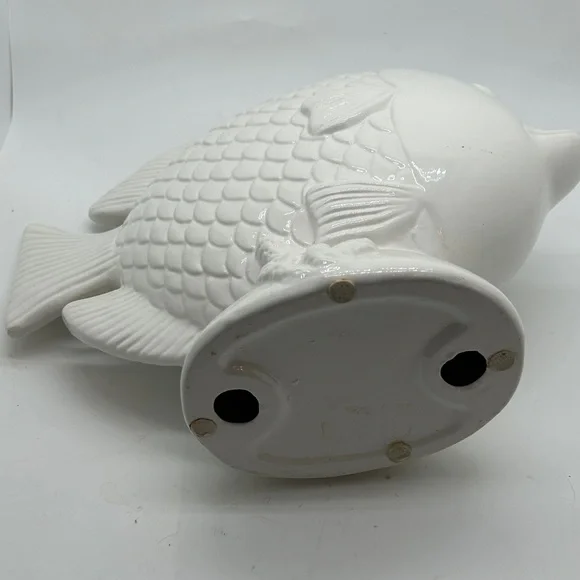 White Large Ceramic Fish Decor - Picture 4 of 5